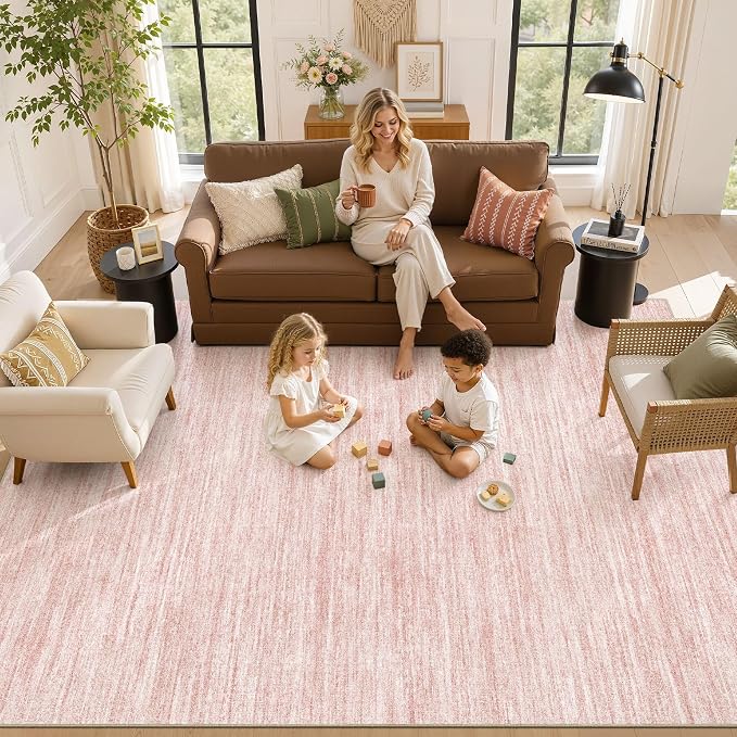 Nakagishi 6X8 Area Rugs Living Room: Washable Large Vintage Rug Neutral - Image 8
