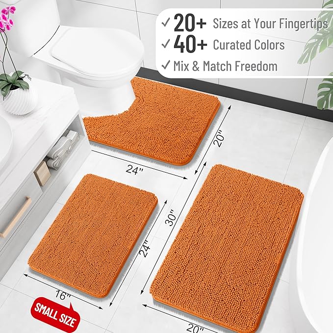 OLANLY Large Bathroom Rugs 47x32, Extra Soft Absorbent Chenille Bath Rugs - Image 2