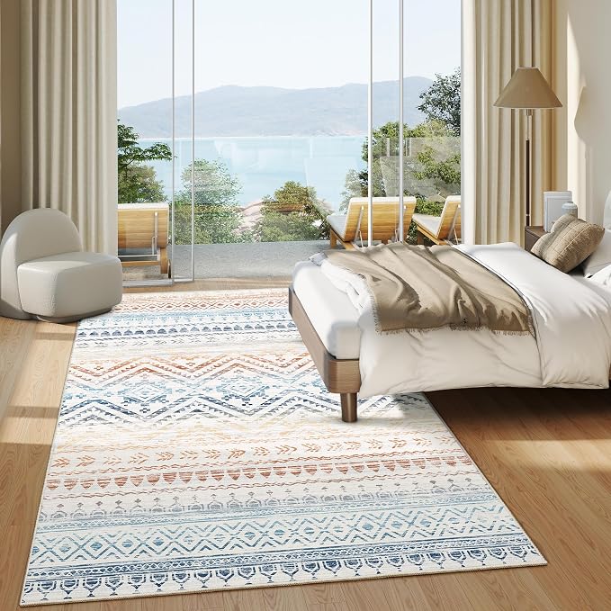Miukiki 6x9 Area Rug for Living Room Moroccan Washable Rugs Non Slip Indoor - Image 9