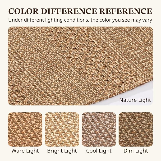 MatEssenz 2x3 Textured Washable Entry Rug, Natural Woven Low-Profile Door Mat - Image 8