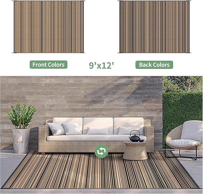 GENIMO Outdoor Rug for Patio Clearance, Lightweight Waterproof RV Camping Mat - Image 4