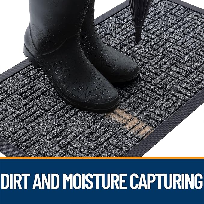 OLANLY Front Door Mat Outside Entrance 71x47, Heavy Duty Sturdy Natural Rubber - Image 2