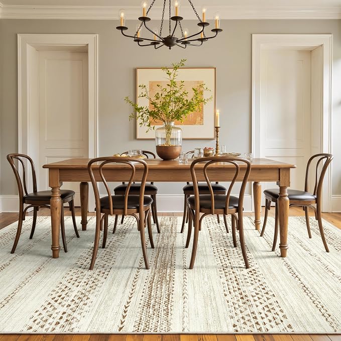 Miukiki 6x9 Area Rug for Living Room Moroccan Washable Rugs Non Slip Indoor - Image 8