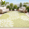 JONATHAN Y Floral Textured Weave Indoor Outdoor Area Rug 8X10 Green/Cream by JONATHANY