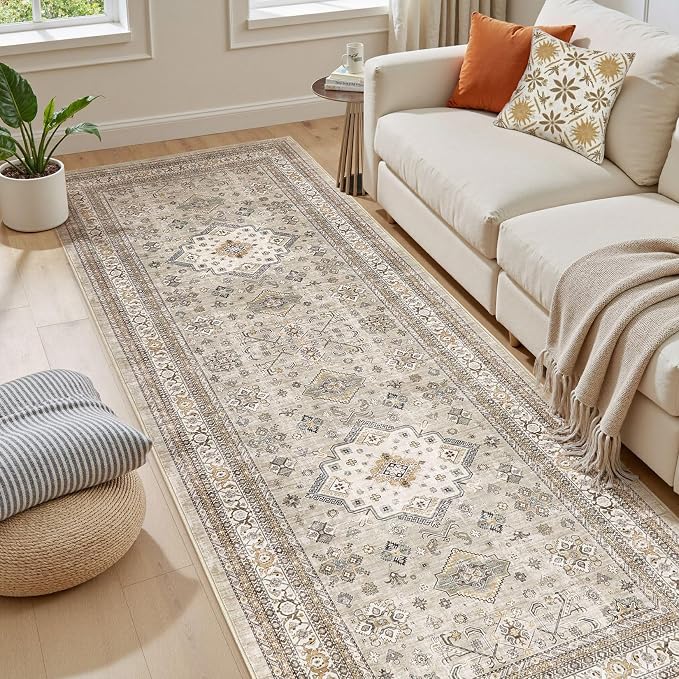 Vintage Hallway Runner Rug 3x10: Large Soft Washable Entryway - Image 6