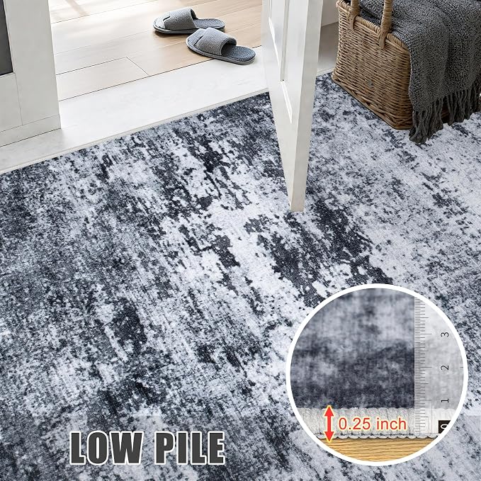 4x6 Area Rug Living Room Rug: Washable Modern Abstract Soft Thin Rug Indoor - Image 7
