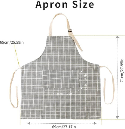 Tosewever 2 Pieces Kitchen Cooking Aprons, Waterproof Linen Adjustable Bib - Image 7