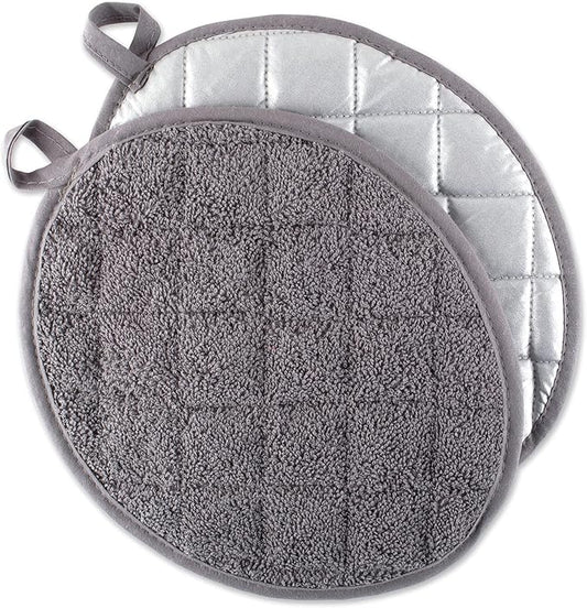 DII Basic Terry Collection Quilted 100% Cotton, Oval Potholder, 2 Piece by DII