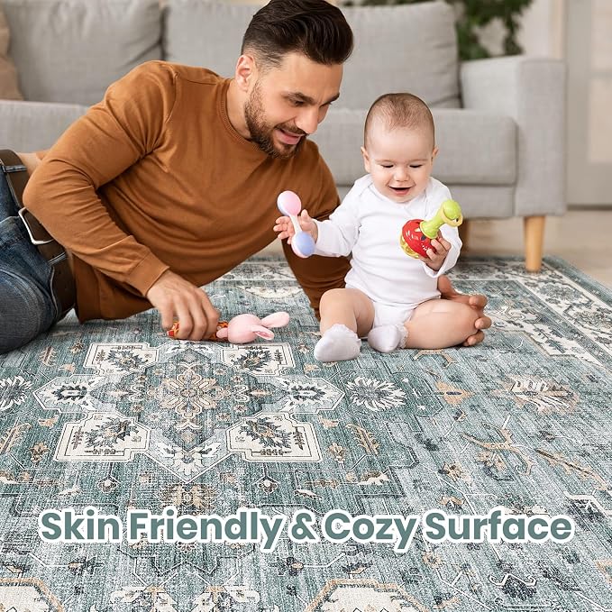 Vintage Living Room Area Rug 5x8 - Image 3
