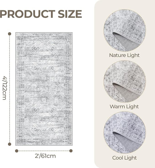 2x4 Washable Rug Runner for Bathroom, Soft Entryway Rug for Laundry Room - Image 2