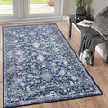 KILOCOCO Area Rug 3x5 Washable Entryway Rug Printed Vintage Floral Rubber by Kilococo