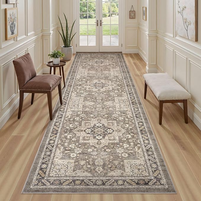Vintage Hallway Runner Rug 3x12: Large Soft Washable Entryway - Image 5