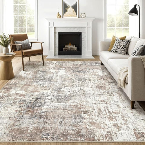 8x10 Area Rugs Living Room: Washable Large Abstract Modern Soft Rug Stain by LOONGRUG