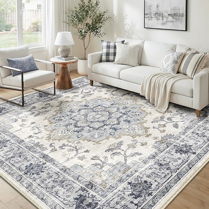 CAPALOCA Machine Washable Rugs Nursery Rug Sq6ft Cute Girl Non Slip Low Pile - Image 2