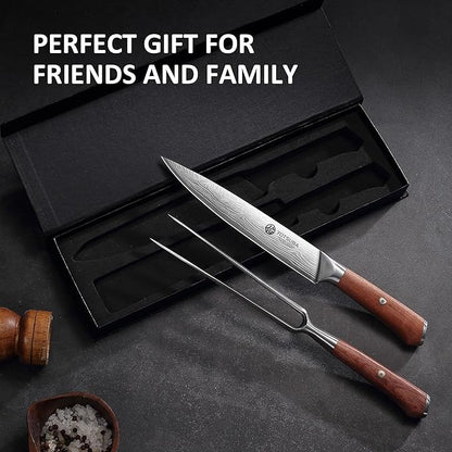 YOTSUBA Japanese Carving Knife and Fork Set, Razor-Sharp German Stainless Steel - Image 8