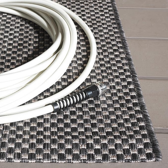 SAFAVIEH Courtyard Collection 2'3" x 20' Black/Beige CY8521 Indoor/ Outside - Image 3