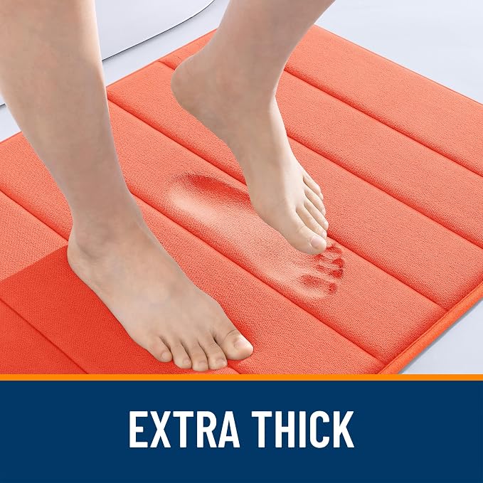 OLANLY Memory Foam Bath Mat 35x24, Super Soft Absorbent Bathroom Rugs, Quick Dry - Image 6