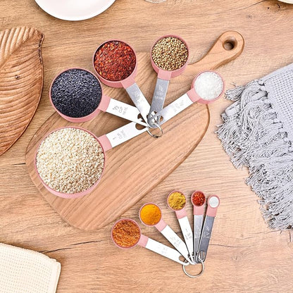 Measuring Cups and Spoons Set, 10 Pieces Nesting Measure Tools, Kitchen - Image 6