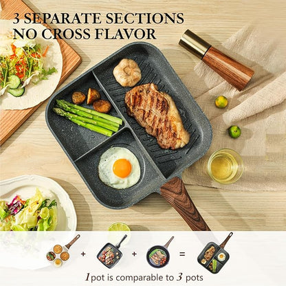 SENSARTE Nonstick Divided Grill Pan - Image 3
