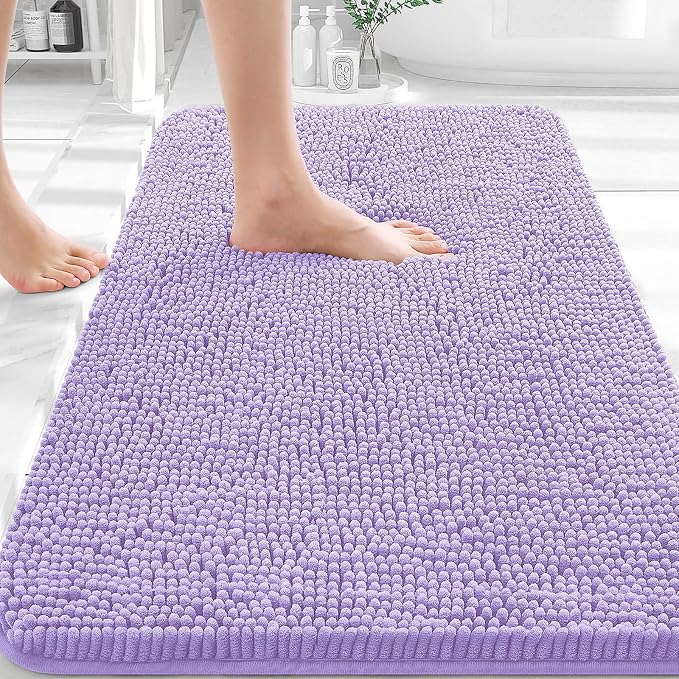 OLANLY Bathroom Rugs 32x20, Extra Soft Absorbent Chenille Bath Rugs, Rubber by OLANLY