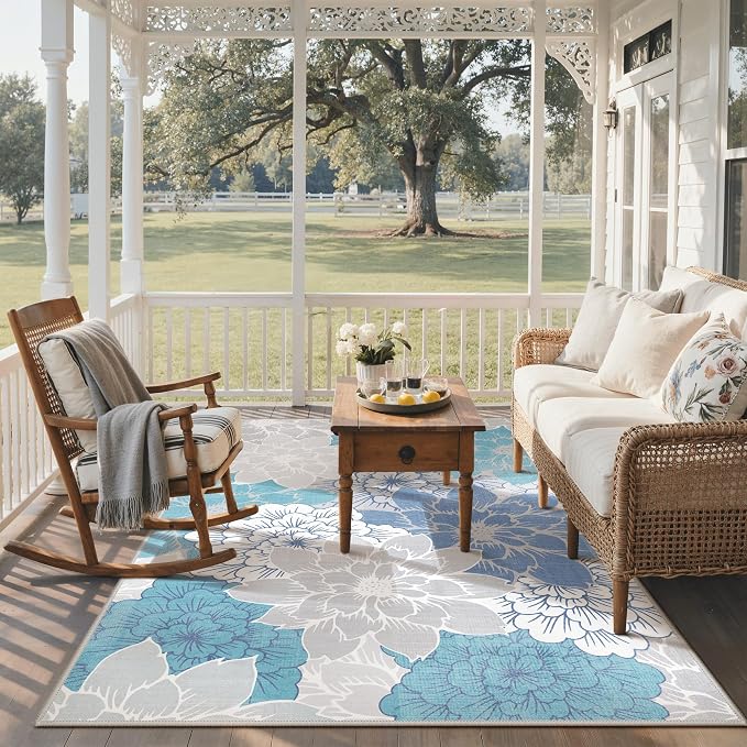 GENIMO Indoor Outdoor Area Rug 5'x8', Machine Washable Rugs - Image 6