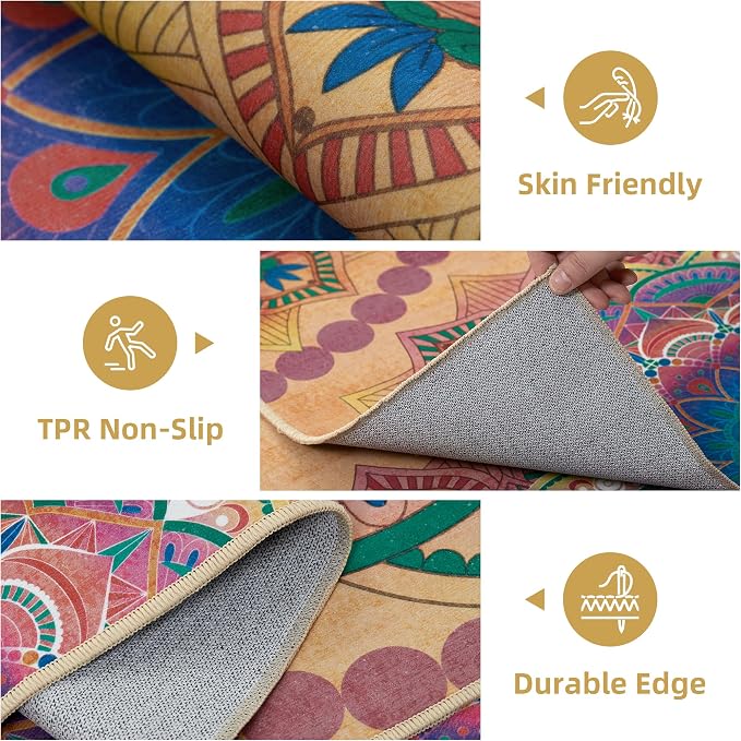 Arenarug Meditation Indoor Outdoor Rug 8x10 ft Mandala Pattern Rug Boho Style - Image 5