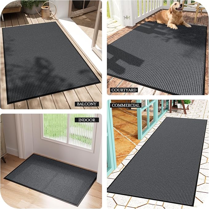 Front Door Mat 4' x 6', Heavy Duty Door Mat Outside Entrance, Non-Slip Welcome - Image 8