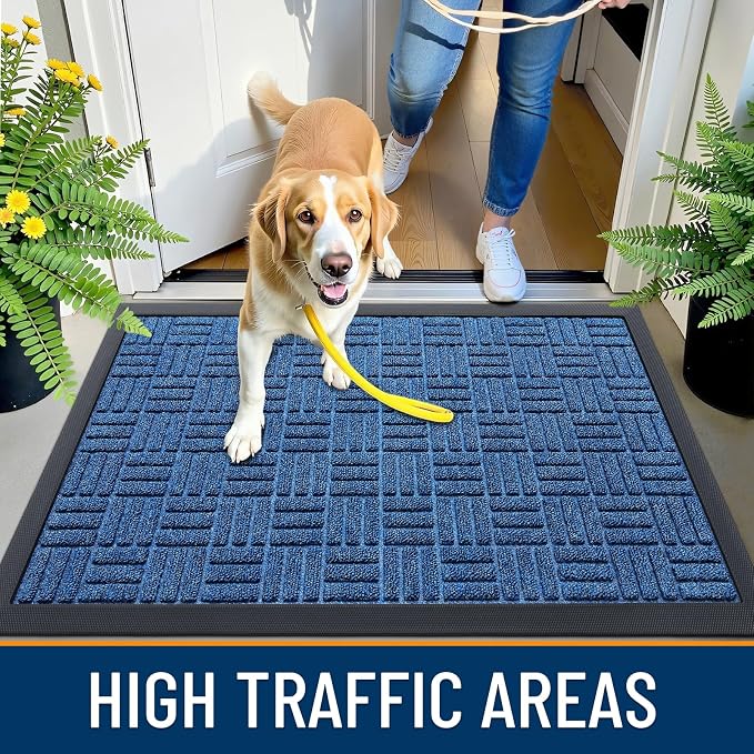 OLANLY Front Door Mat Outside Entrance 35x23, Heavy Duty Sturdy Natural Rubber - Image 5