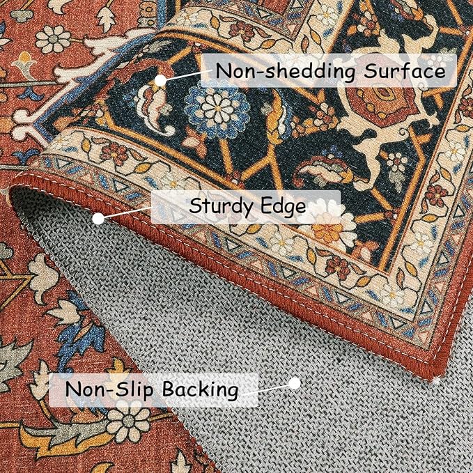 Moynesa Ultra-Thin Washable Kitchen Rugs, 2x4 Small Entryway Rug Door Mat Non - Image 5