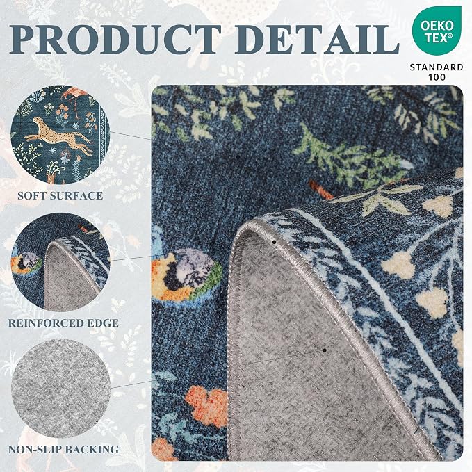 DUKINO 2.6x8 Rug for Hallway, Washable Kitchen Runner Rug - Image 4
