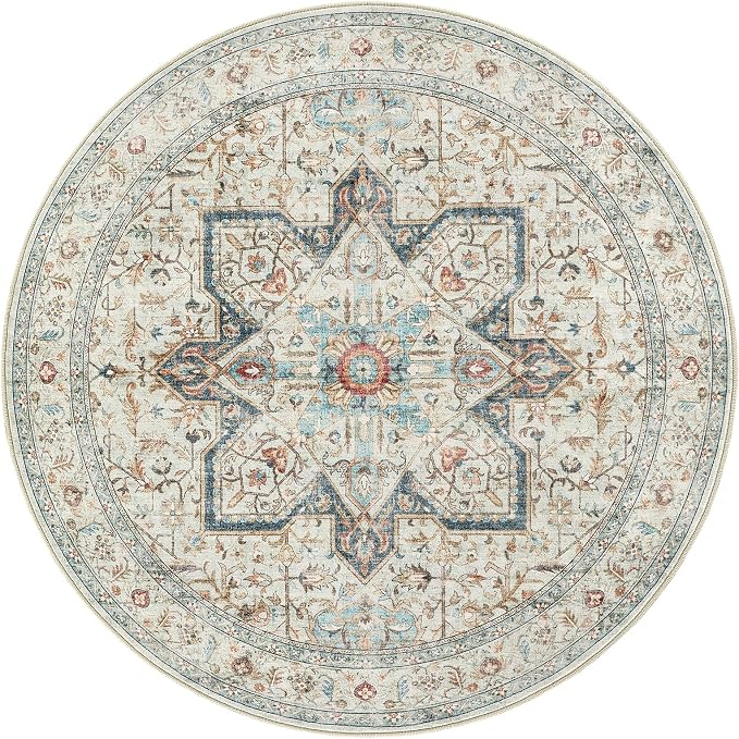 Tortania 5' Round Area Rug Living Room Rugs - Image 9
