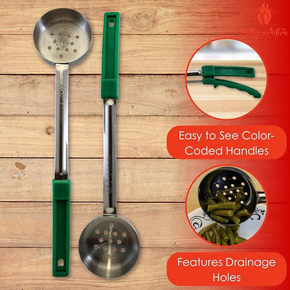 4 Ounce Slotted Stainless Steel Portion Control Ladle Spoon - Image 2