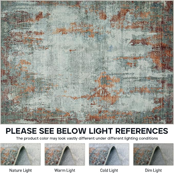 8x10 Area Rugs for Living Room Rug Washable: Modern Large Rug for Dining Room - Image 8