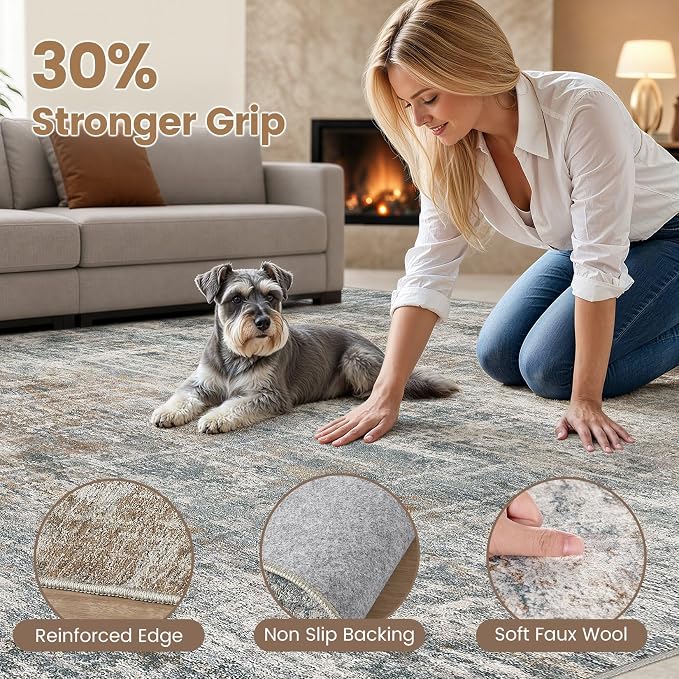 cotiled Washable 6x9 Area Rug for Living Room - Image 3