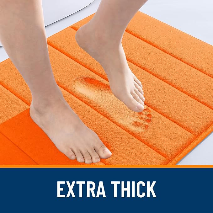 OLANLY Memory Foam Bath Mat 35x16, Super Soft Absorbent Bathroom Rugs, Quick Dry - Image 6