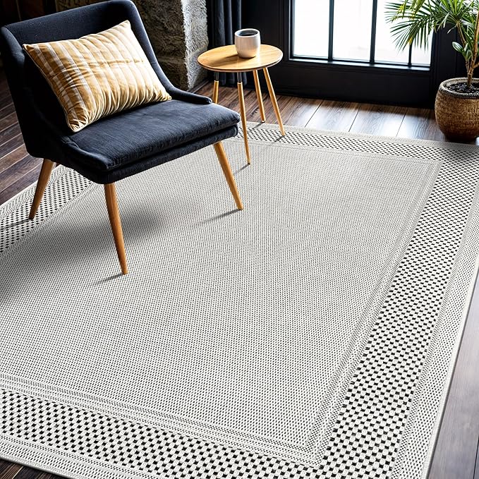CAMILSON Easy Jute Rug 4x6, Indoor Outdoor Off-White Color Fiber Area Rugs by CAMILSONIndoorOutdoorAreaRugs