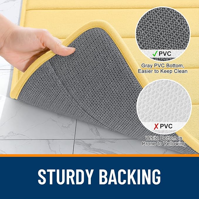 OLANLY Memory Foam Bath Mat 44x32, Super Soft Absorbent Bathroom Rugs, Quick Dry - Image 7