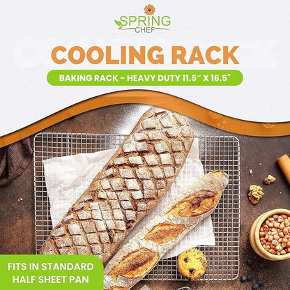 Spring Chef 11.5" x 16.5" Stainless Steel Cookie Cooling Rack - Image 2