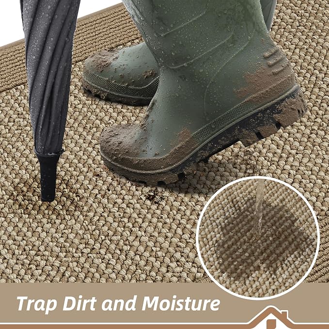 BEQHAUSE Indoor Door Mat 20" x 32", Dirt Trapper Door Mats Non-Slip Entryway - Image 3