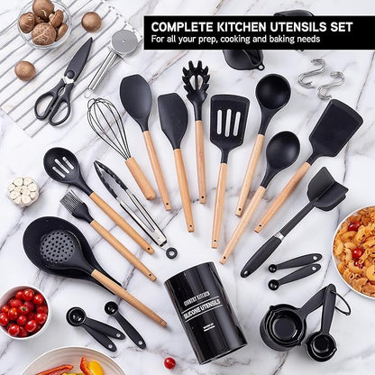 Country Kitchen Non Stick Silicone Utensil Set - Image 3