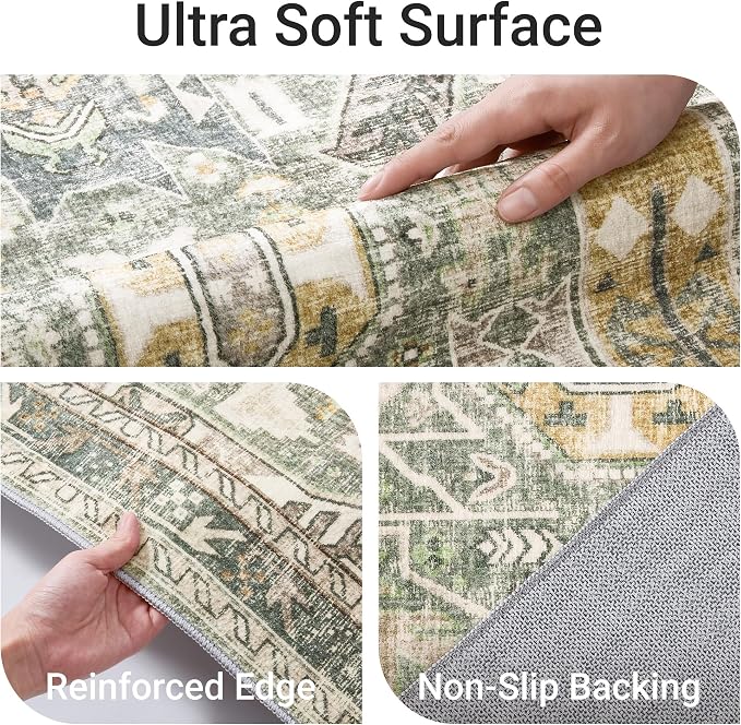 befbee 5x7 Area Rugs for Living Room, Stain Resistant Washable Rug, Non-Slip - Image 3