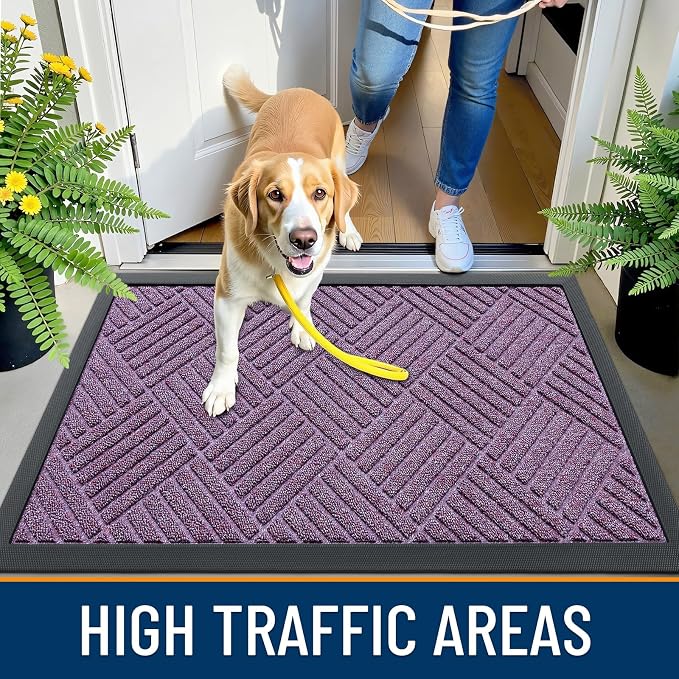 OLANLY Front Door Mat Outside Entrance 33x21, Heavy Duty Sturdy Natural Rubber - Image 5