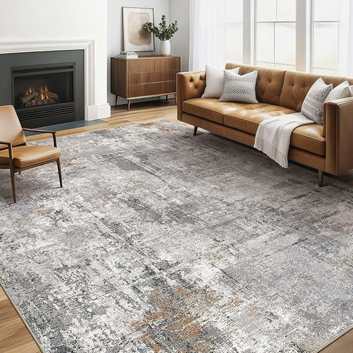 6x9 Area Rugs Washable Rug: Large Abstract Modern Soft Stain Resistant Indoor by LOONGRUG