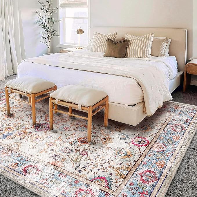 CHAMPLANT Washable 10'x14' Area Rug Vintage Traditional Distressed Indoor - Image 2
