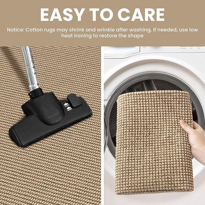IOHOUZE Washable Area Rug 6x9 Non Slip Rubber Backed Woven Rugs - Image 4