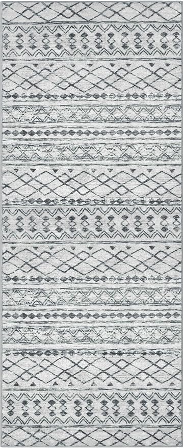 KUTA Boho Washable Runner Rug 2x5 ft Grey Moroccan Washable Runners - Image 8