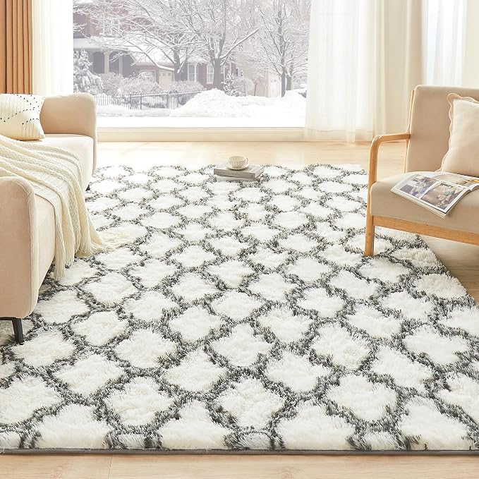 Litanika 5x8 Geometric Shag Area Rug - Image 2