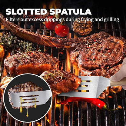 3 Pieces Stainless Steel Spatula Set, Metal Spatula - Image 5