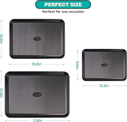Baker's Secret Baking Sheet Pan Set, 3x Cookie Sheets - Image 2