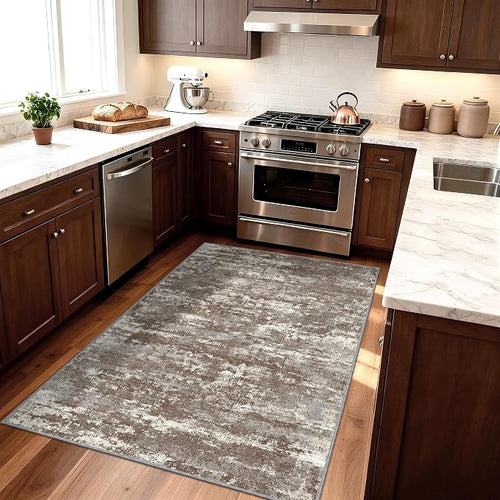 3x5 Area Rug Washable Entryway Rug Non Slip Abstract High-Stain Resistance No - Image 2